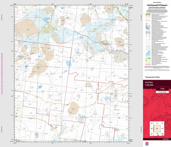 Kilfera 7731 Topographic Map 1:100k