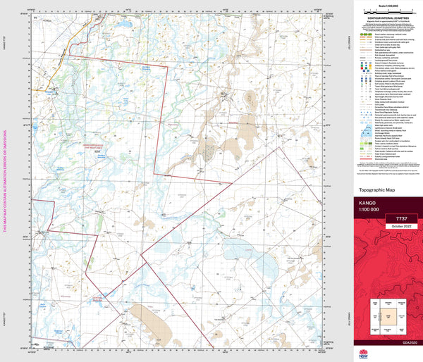 Kango 7737 Topographic Map 1:100k