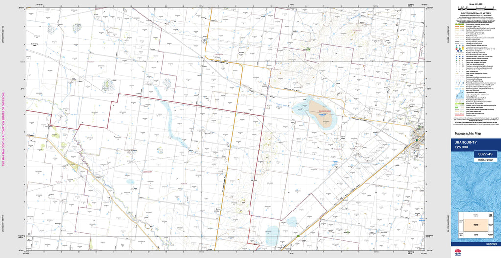 Uranquinty 8327-4S NSW 1:25k Topographic Map | Shop Mapworld