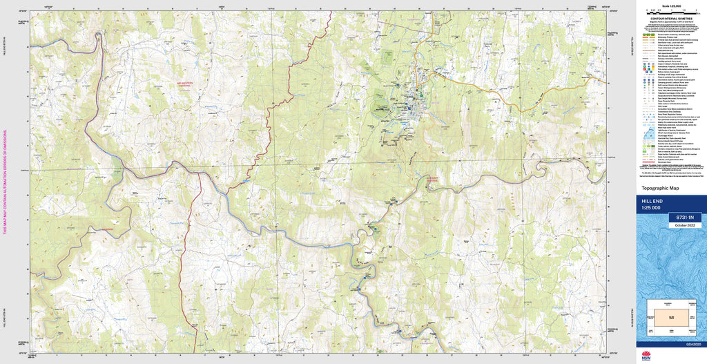 Hill End 8731-1N NSW 1:25k Topographic Map | Shop Mapworld