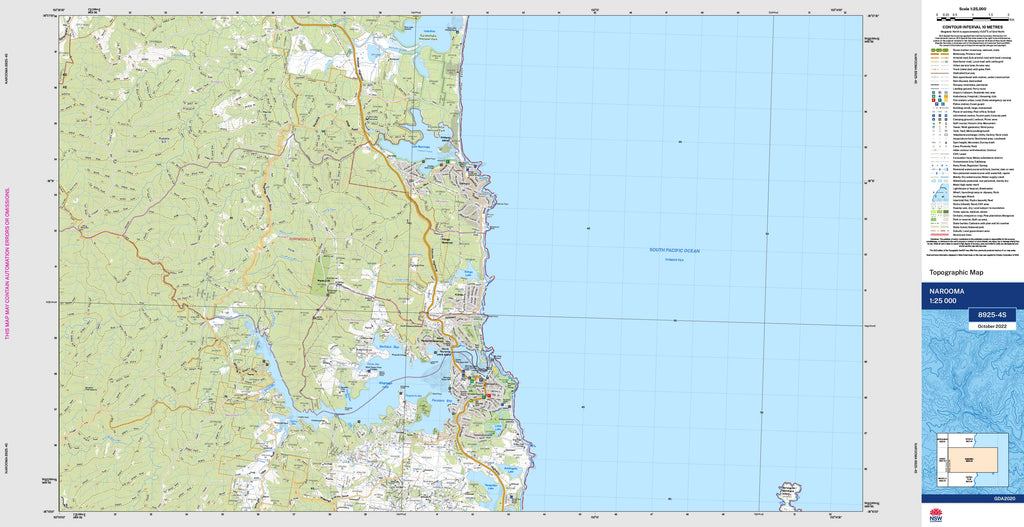 Narooma 8925-4S NSW 1:25k Topographic Map | Shop Mapworld