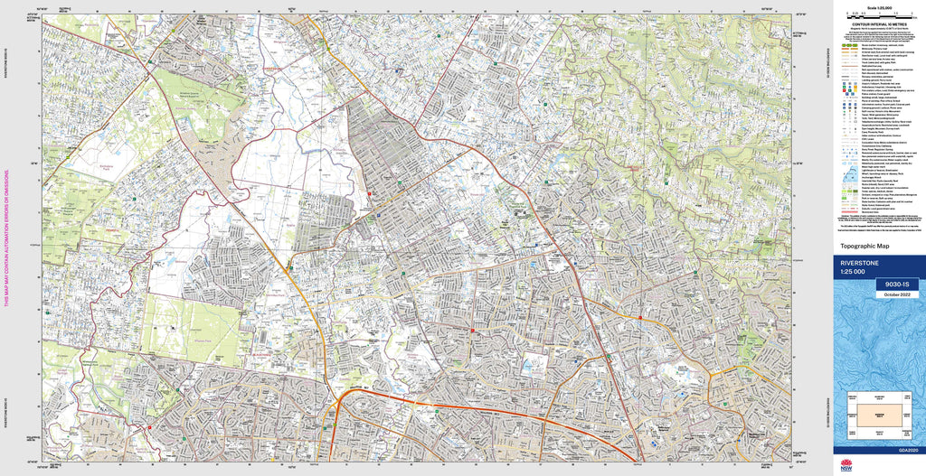 Riverstone 9030-1S NSW 1:25k Topographic Map | Shop Mapworld