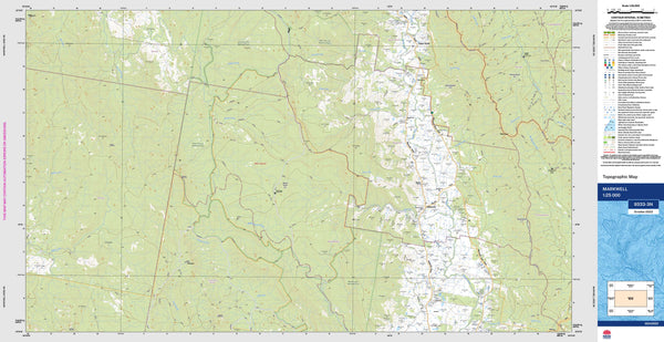 Markwell 9333-3N Topographic Map 1:25k