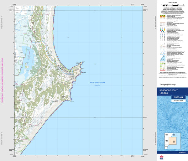 Korogoro Point 9535-4N Topographic Map 1:25k