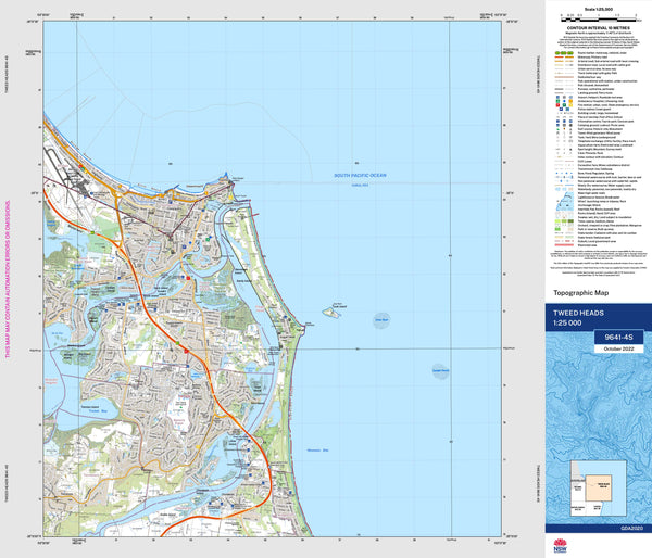 Tweed Heads 9641-4S Topographic Map 1:25k