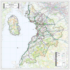 County Map of Ayreshire 900 x 900 mm