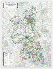 County Map of Buckinghamshire 940 x 720 mm