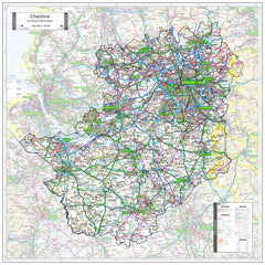 County Map of Cheshire 960 x 960mm