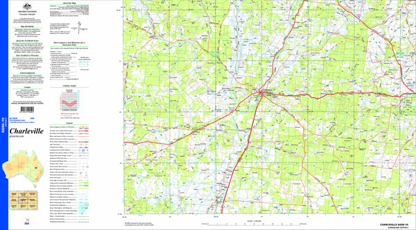 Charleville SG55-10 Topographic Map 1:250k