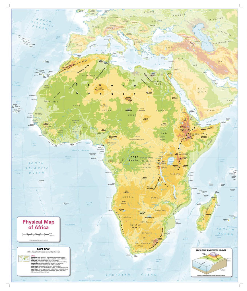 Children's Physical Map of Africa | Shop Mapworld