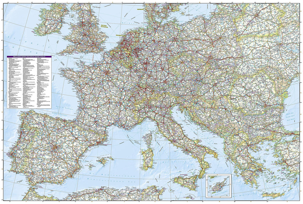 Europe National Geographic Folded Map