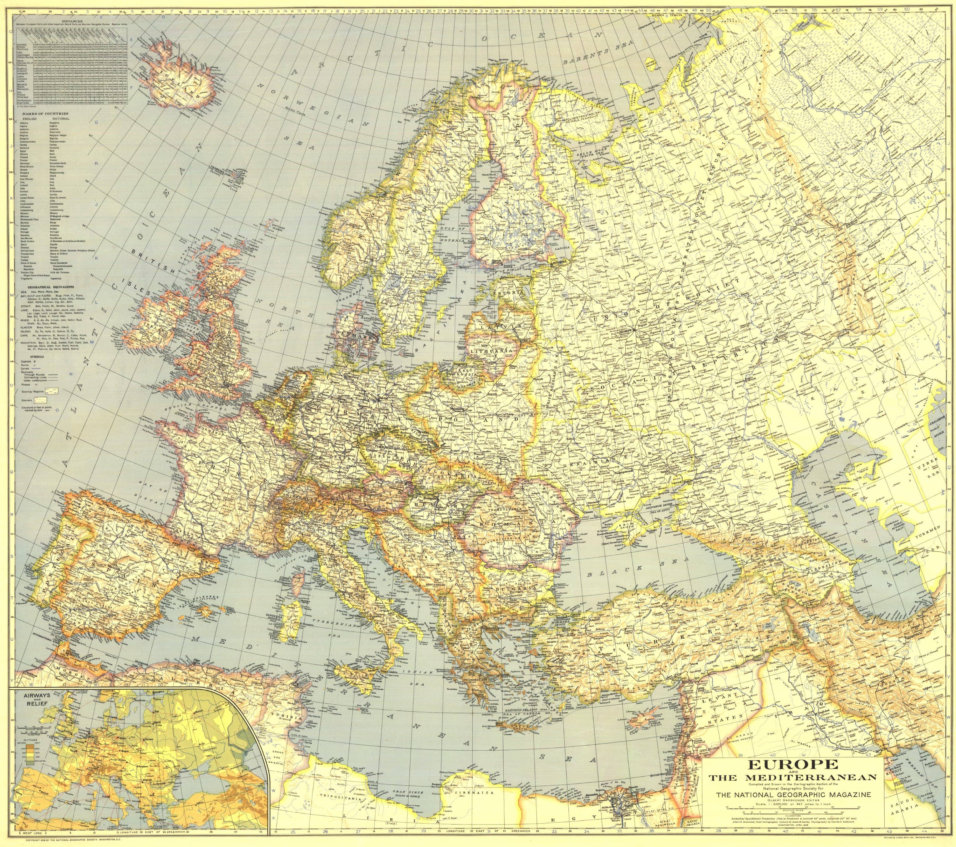 Map of WWII - Mediterranean Region 1940
