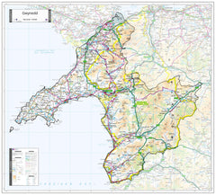 County Map of Gwynedd 1040 x 940mm
