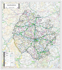 County Map of Herefordshire 780 x 880mm