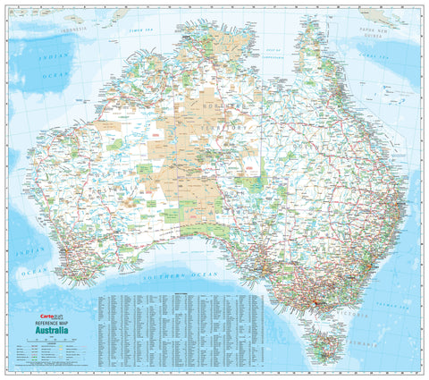 Australia Reference Megamap A 2400 x 2130mm Laminated Cartodraft with