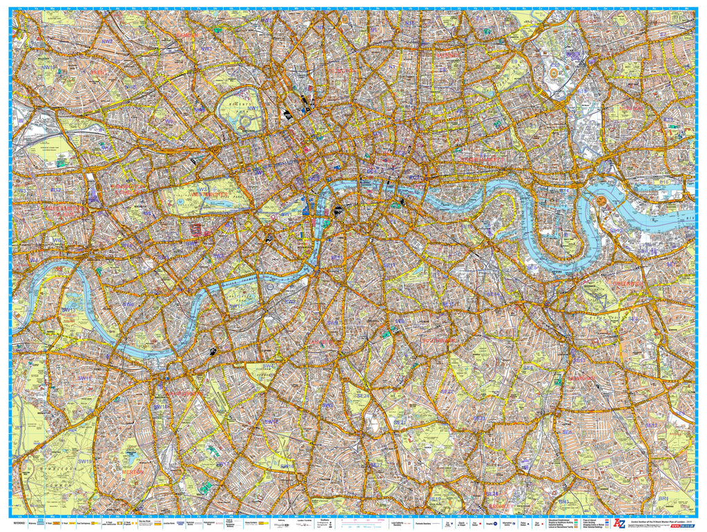 Central London A-Z wall map, Buy wall map of central London | Mapworld