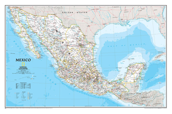 Mexico NGS 876 x 575mm Wall Map