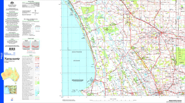 Naracoorte SJ54-02 Topographic Map 1:250k