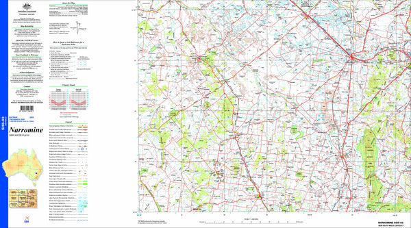 Narromine SI55-03 Topographic Map 1:250k