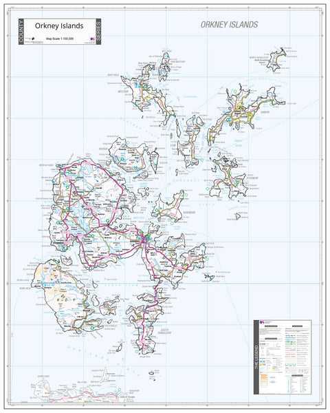 County Map of Orkney 800 x 1000mm