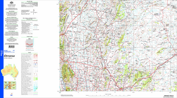 Orroroo SI54-01 Topographic Map 1:250k