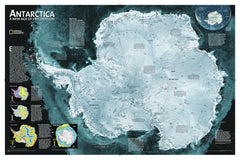 Antarctica Satellite National Geographic 794 x 514mm Wall Map