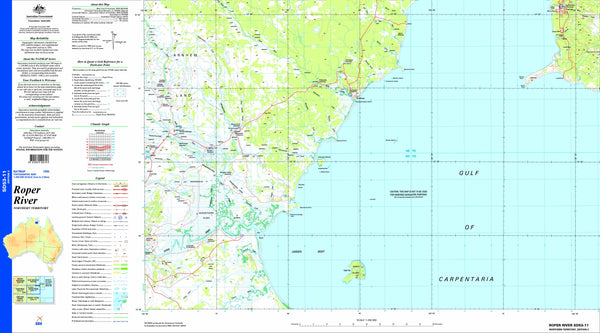 Roper River SD53-11 Topographic Map 1:250k