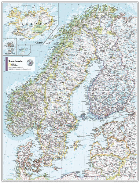 Scandinavia Atlas of the World, 11th Edition, National Geographic Wall Map