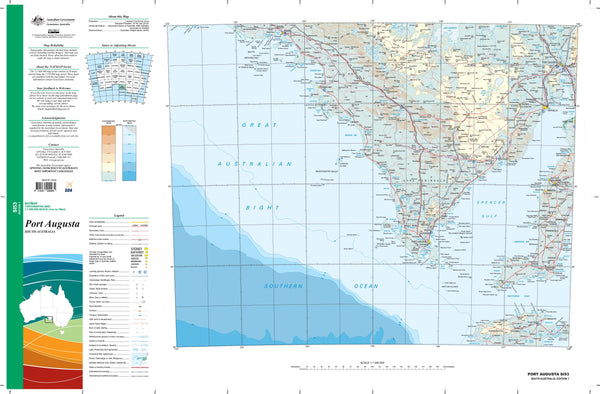 SI-53 Port Augusta 1:1 Million General Reference Topographic Map