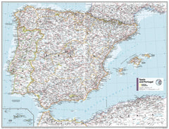 Spain Portugal Atlas of the World, 11th Edition, National Geographic Wall Map