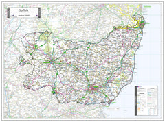 County Map of Suffolk 1000 x 740mm