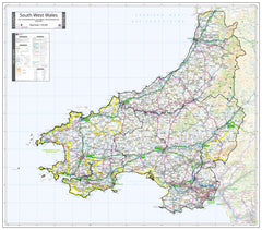 County Map of South West Wales 980 x 860mm