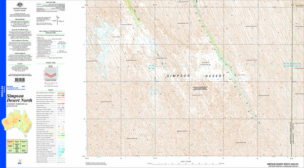 Simpson Desert North SG53-04 Topographic Map 1:250k