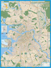 Saint Petersburg Wall Map (in Russian) 920 x 1232mm