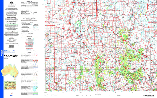 St Arnaud SJ54-04 Topographic Map 1:250k