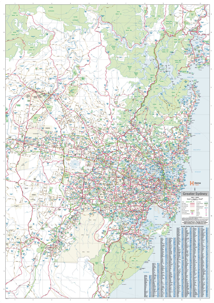 Greater Sydney Hema Laminated Map, Buy Map of Sydney - Mapworld