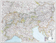 The Alps Atlas of the World, 11th Edition, National Geographic Wall Map