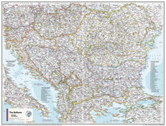 The Balkans Atlas of the World, 11th Edition, National Geographic Wall Map