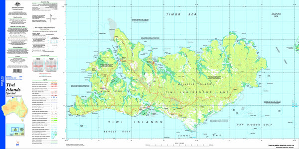 Tiwi Islands Special SC52-16 Topographic Map 1:250k