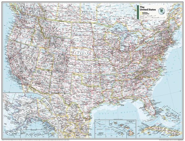 United States Political Atlas of the World, 11th Edition, National Geographic Wall Map