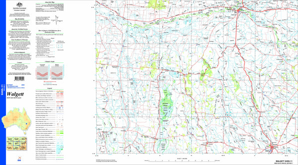 Walgett SH55-11 Topographic Map 1:250k