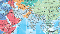 World Time Zone Large Wall Map 1428 x 880mm