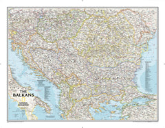 The Balkans National Geographic 768 x 597mm Wall Map