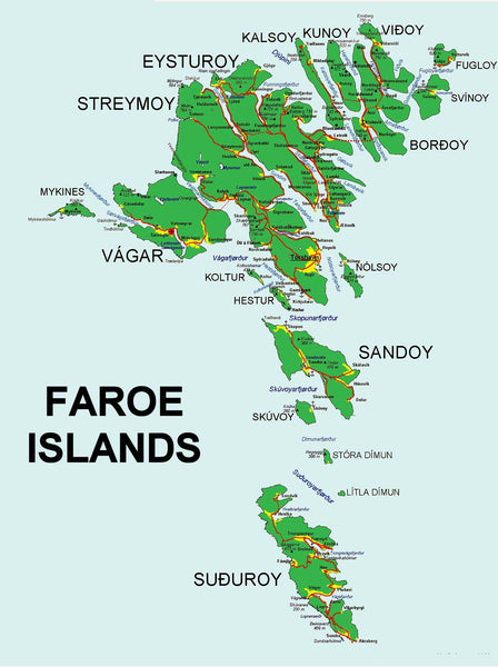 Faroe Islands Wall Map