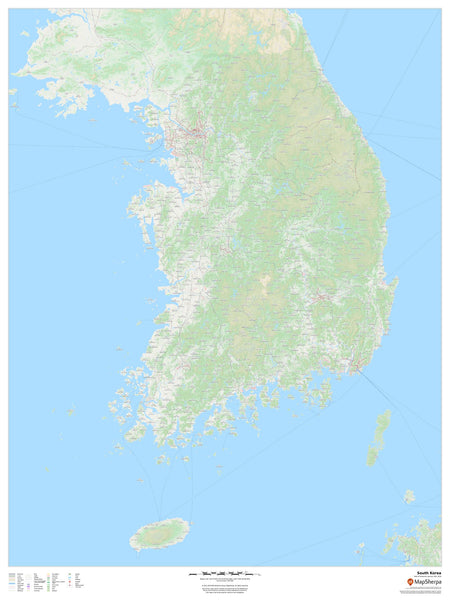 South Korea Wall Map 914 x 1219mm