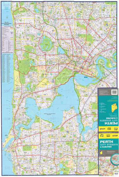 Perth wall map by UBD, buy wall wap of Perth - Mapworld