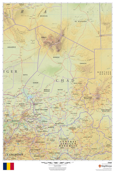 Chad Wall Map 610 x 914mm