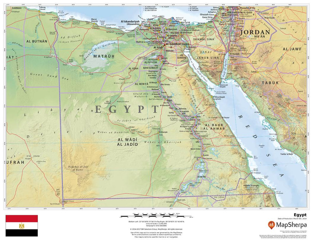 Egypt wall map, buy wall map of Egypt | Shop Mapworld