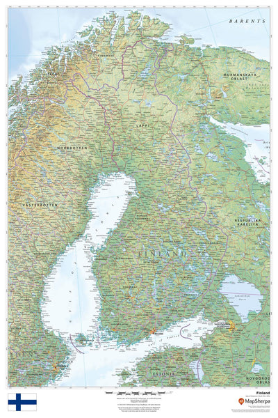 Finland Wall Map 610 x 914mm