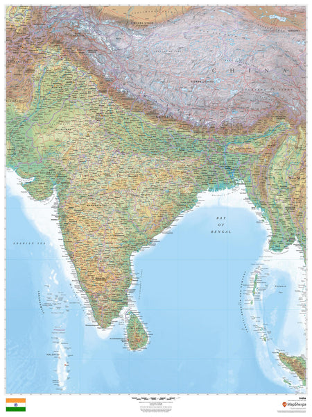 India Wall Map 914 x 1219mm